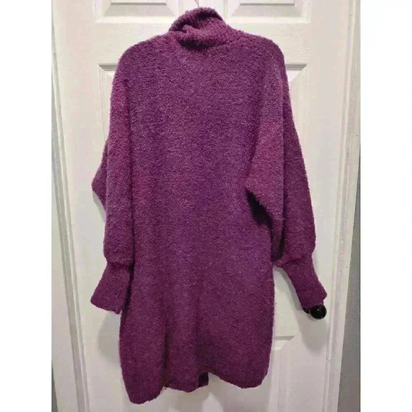 Vintage Monto Por Le Chois Boucle Knit Open Front Purple Cardigan Sweater Sz MED - Picture 6 of 7